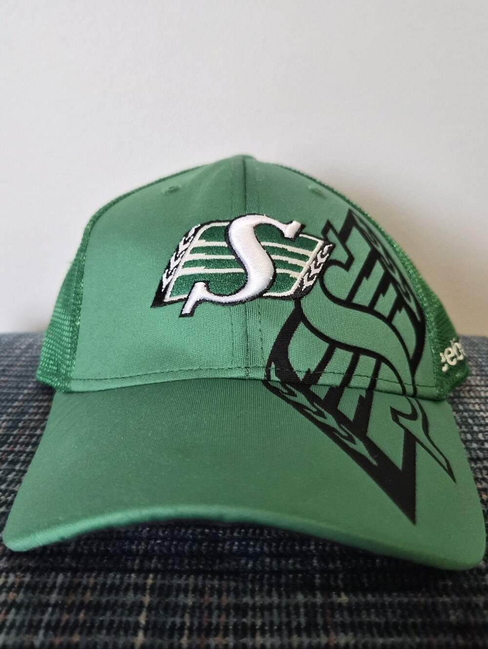 Saskatchewan Roughriders CFL Fitted Large Logo Cap | Size Small